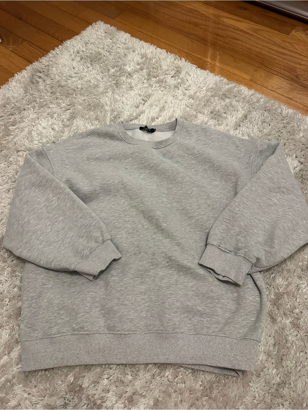 Relaxed Fit Crewneck Sweater in Light Gray